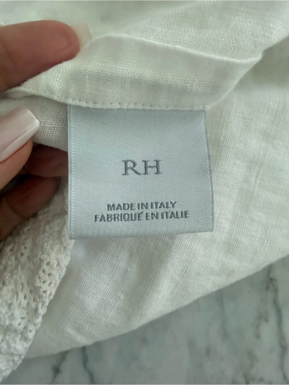 Restoration Hardware White Linen Standard Sham